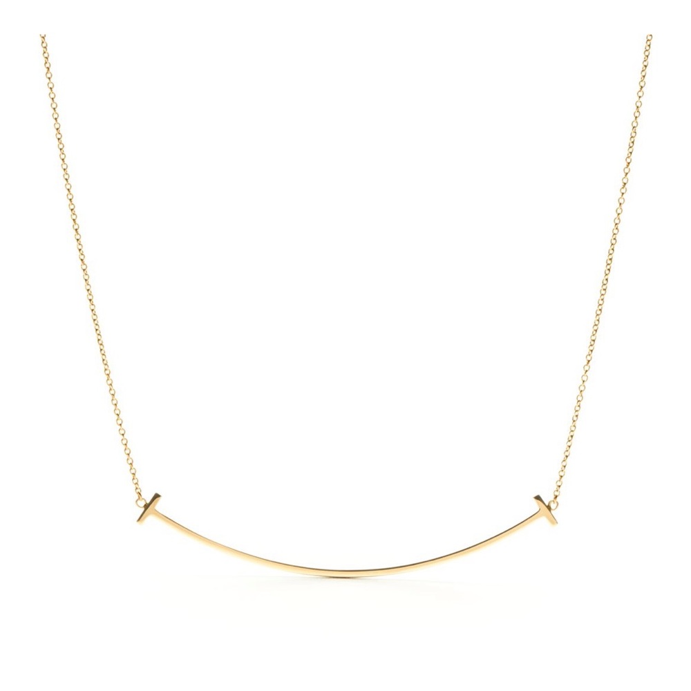 Tiffany T Smile Pendant Necklace (yellow gold Large)